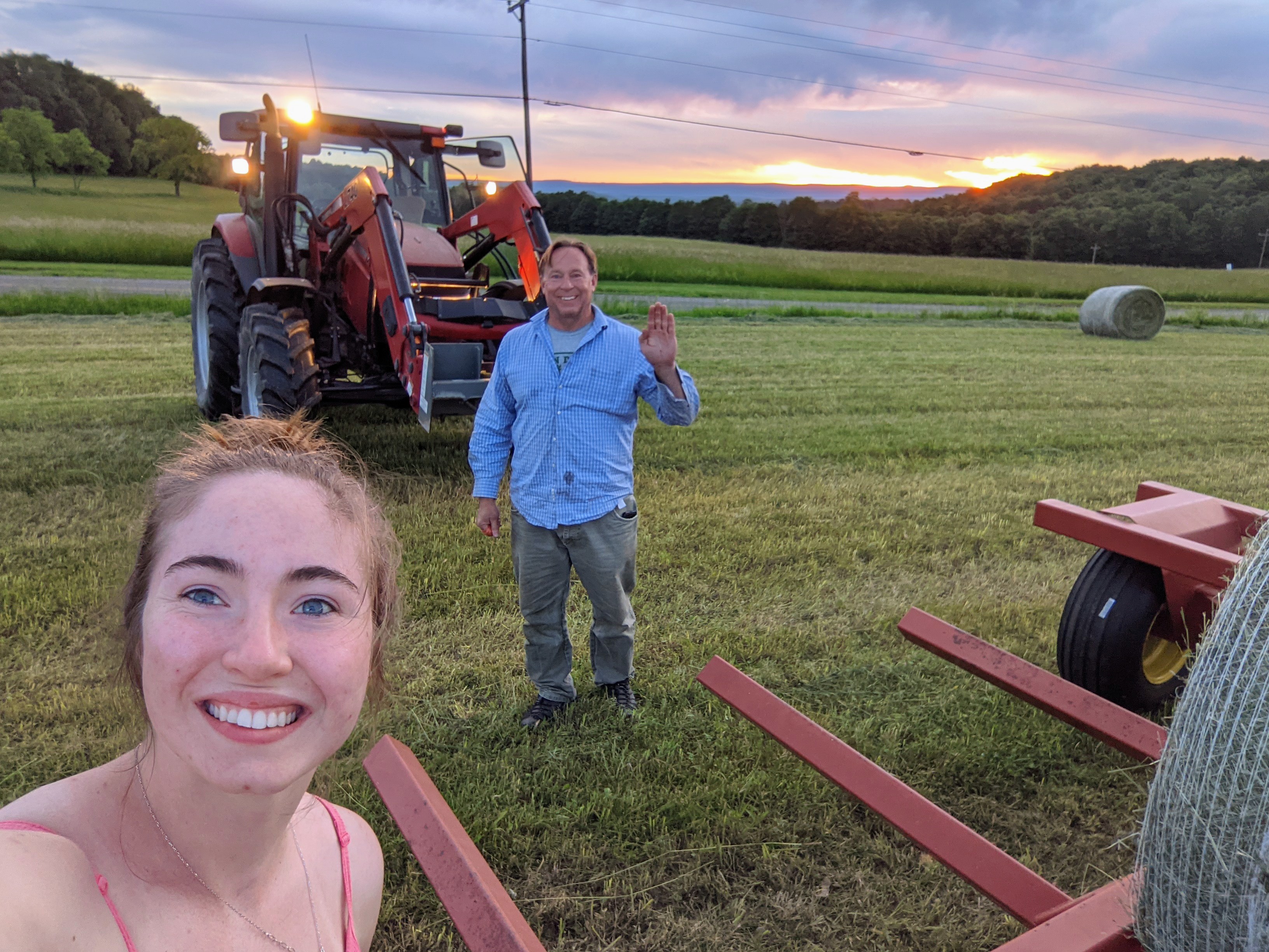 Mike and Abby making hay